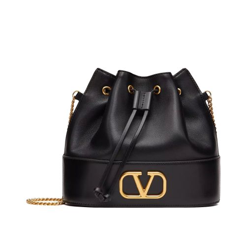 Valentino Mini Bucket Bag In Nappa With Vlogo Signature Chain